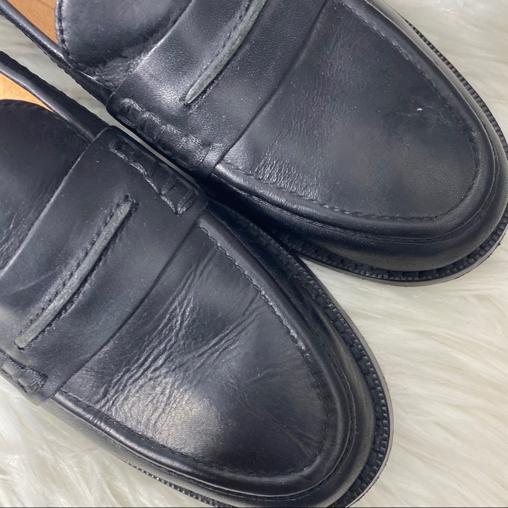Madewell Black Leather Penny Loafers with Black Sole - Picture 3 of 8